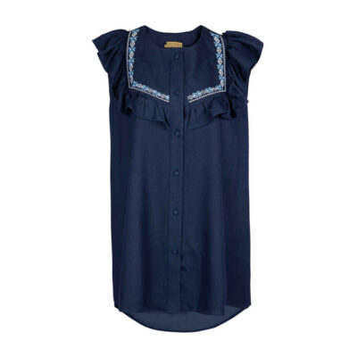 Chemise brodée à manches courtes pour femmes Modèle Bornos