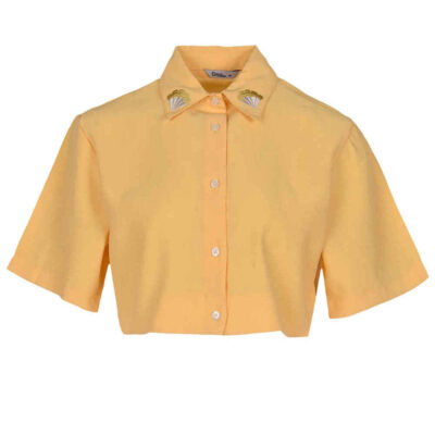Chemise brodée à manches courtes pour femmes Modèle Luna