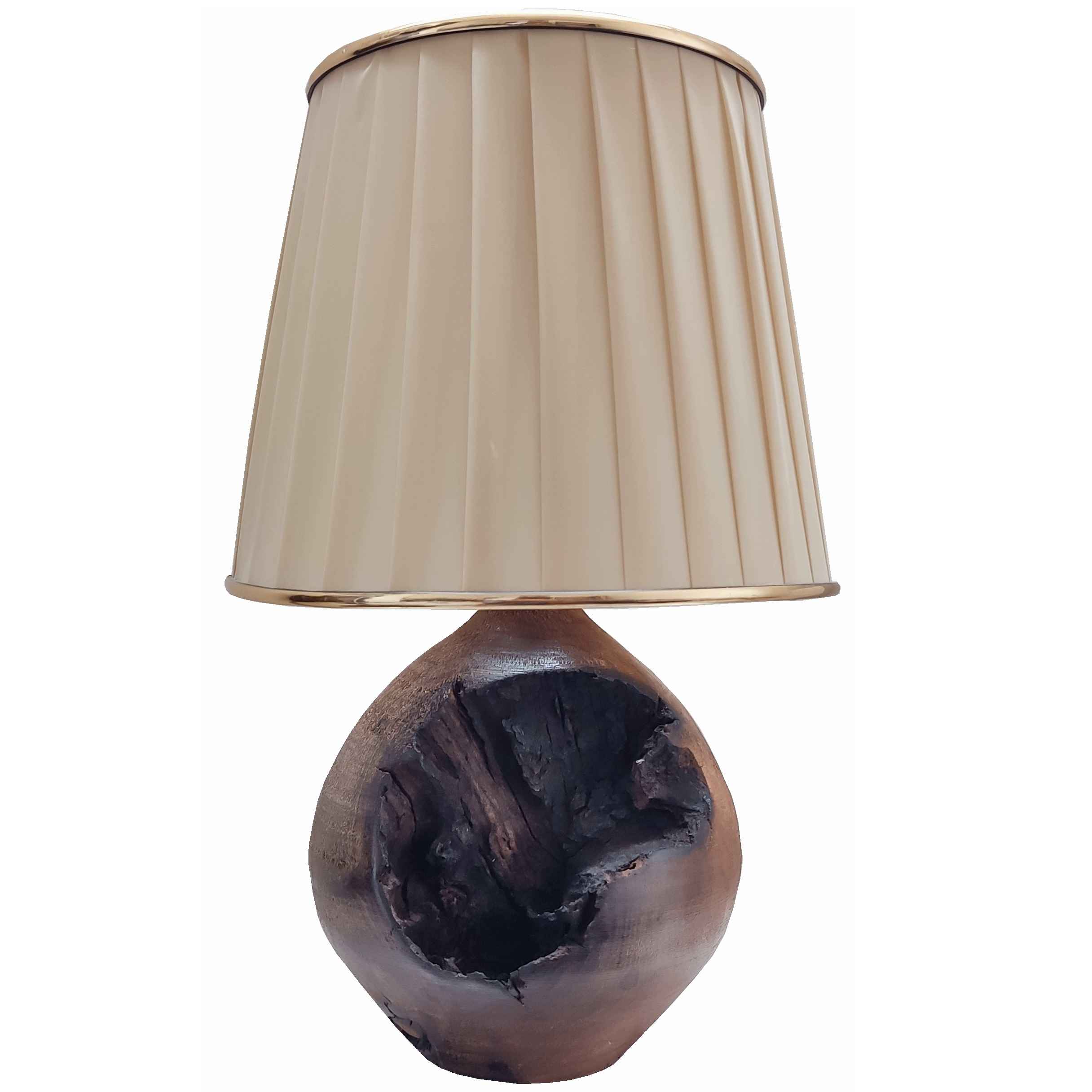 Lampe de table en bois – design déformé fait main
