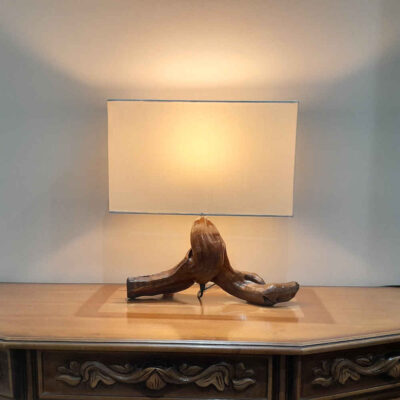 Lampe de table en bois rustique – design fantastique fait main Karismatic