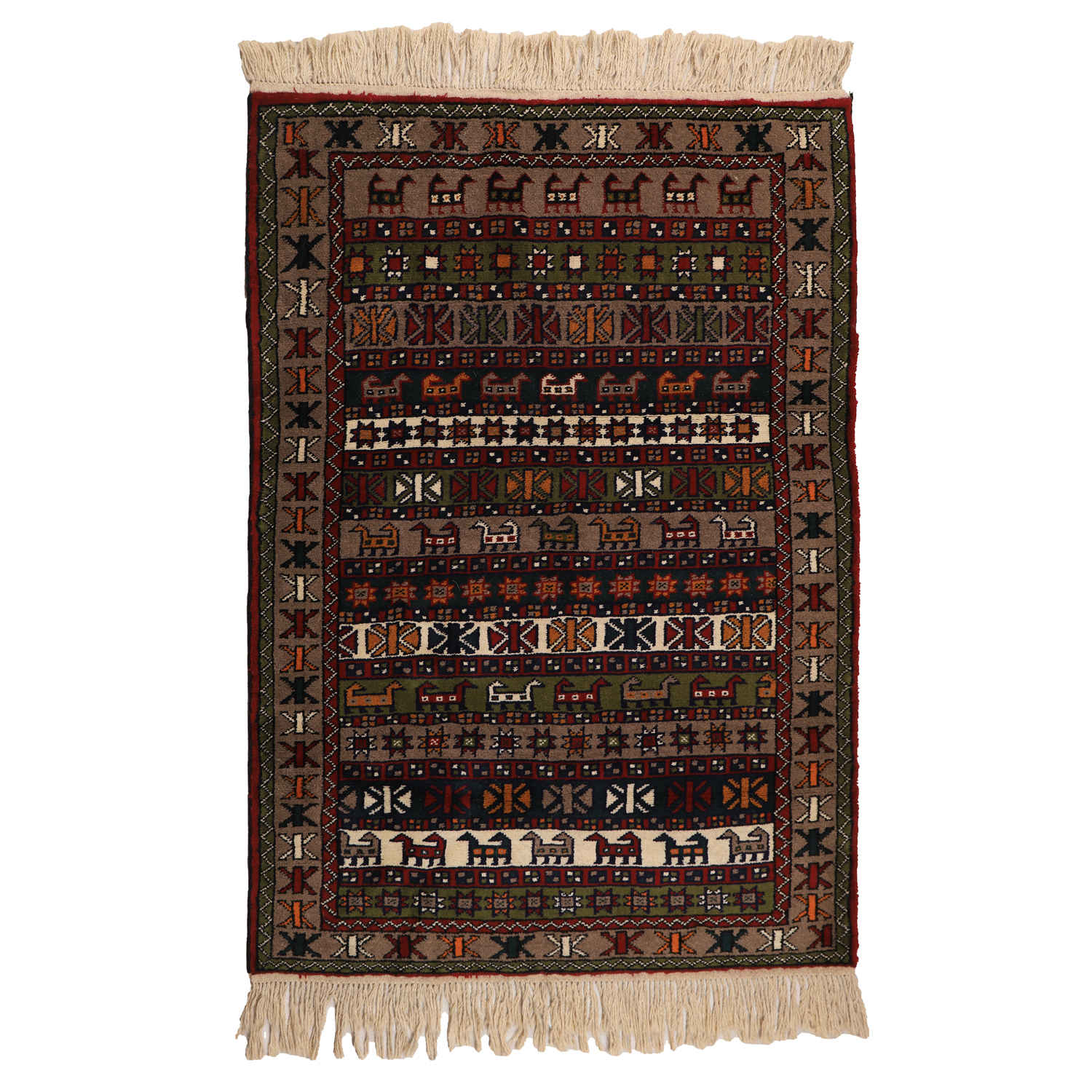Tapis persan en laine tribal noué à la main Maral