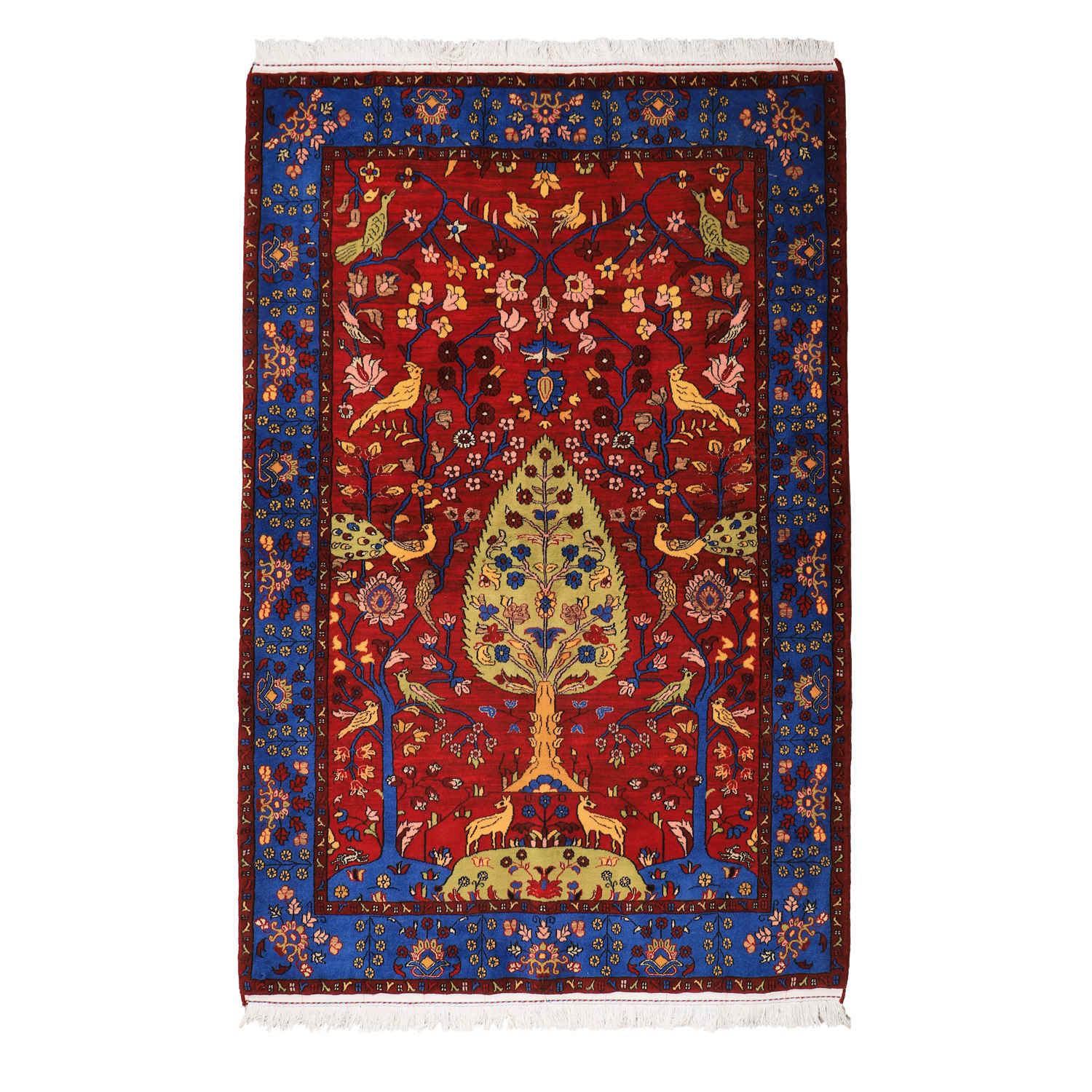 Tapis persan noué à la main Isfahan tribal laine Derakhti