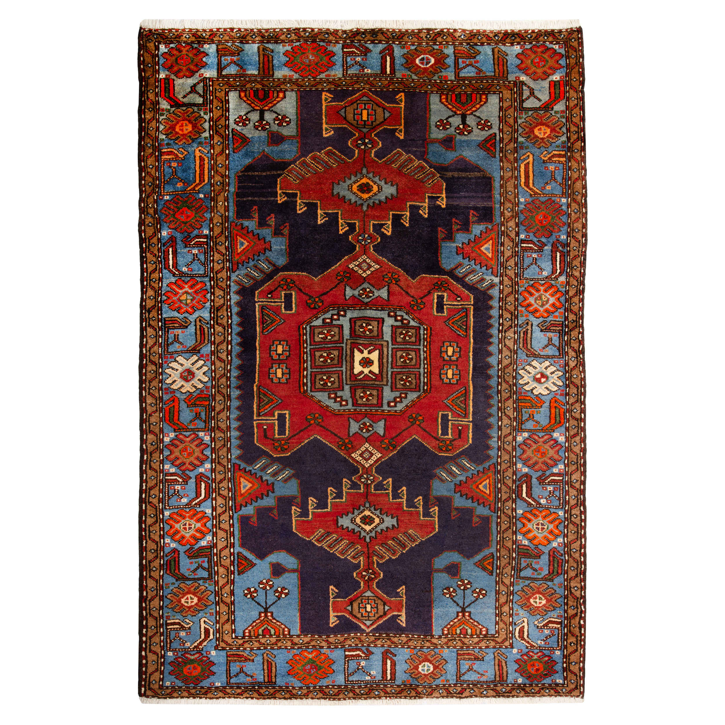 Tapis persan noué à la main chef-d'œuvre Zanjan en laine Farhang
