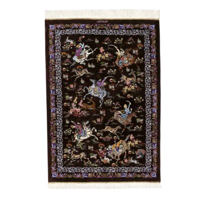 Tapis persan en soie noué à la main modèle Shekar