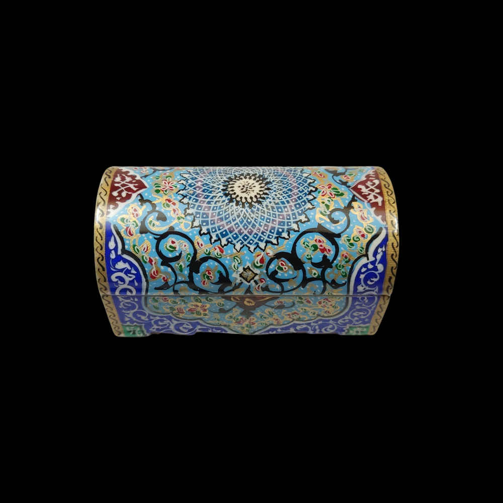 Boîte à bijoux en os artisanale avec motif Taher d'inspiration persane