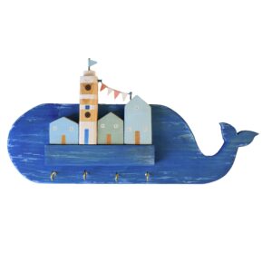 Porte-clés mural décoratif et fait main avec design Baleine