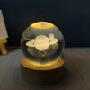 Lampe boule de cristal – veilleuse spatiale Saturne