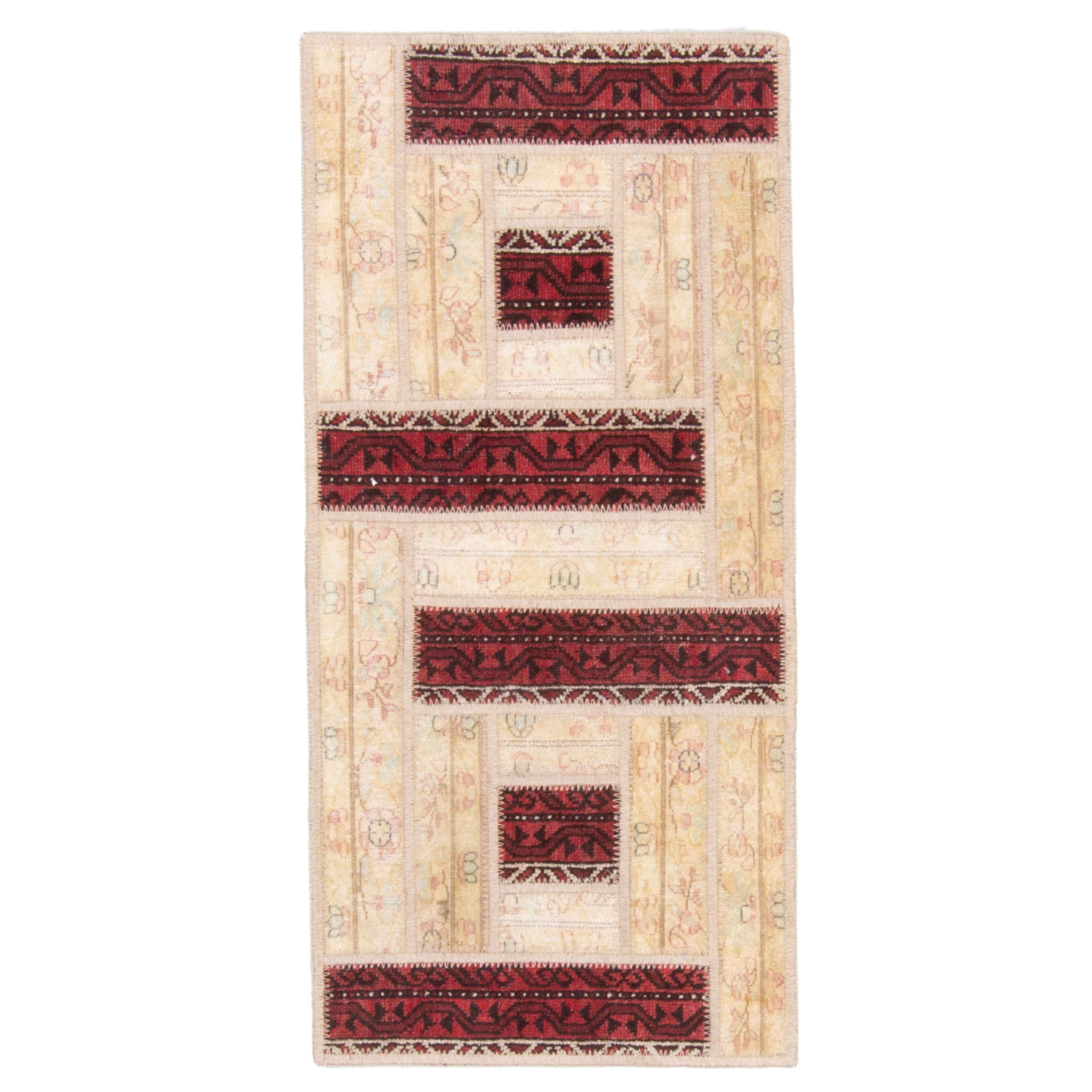 Tapis patchwork noué à la main persan vintage Alborz