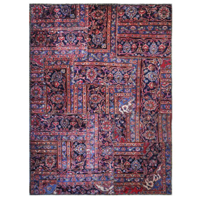 Tapis patchwork noué à la main persan vintage Samira