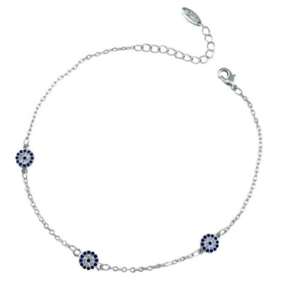 Bracelet Cheville en Acier Cheshm Nazar Modèle Delroba