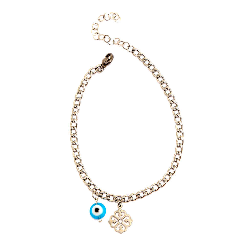 Bracelet Cheville en Acier Cheshm Nazar Modèle Hana