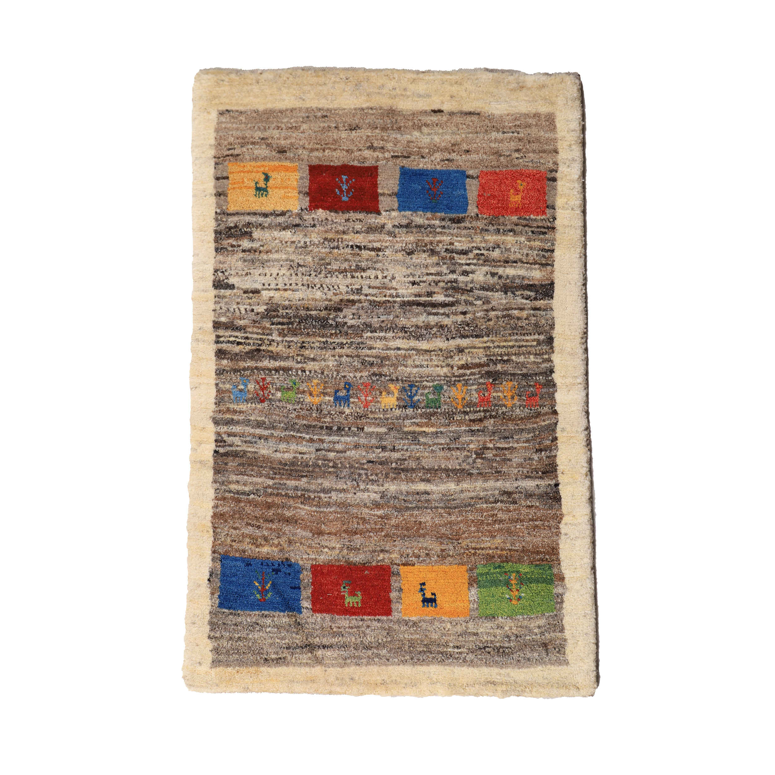 Tapis Gabbeh en laine persane tissé à la main Nastaran