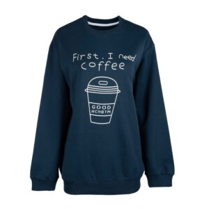 Sweat-shirt décontracté pour femme Col rond Modèle Coffee
