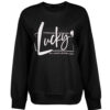 Sweat-shirt décontracté pour femme Col rond Modèle Lucky