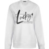 Sweat-shirt décontracté pour femme Col rond Modèle Lucky