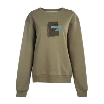 Sweat-shirt décontracté pour femme Col rond Modèle Stop