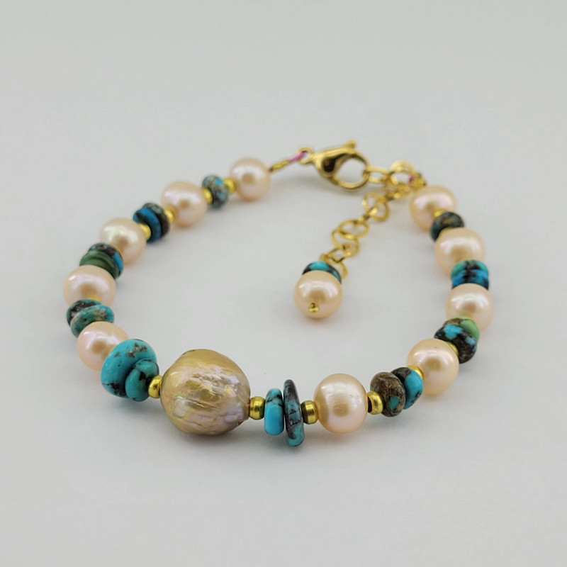 Bracelet Perlé pour Femme – Perle & Pierre Turquoise