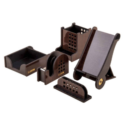 Accessoires organiseur de bureau en bois – Modèle Edari (5 pièces)