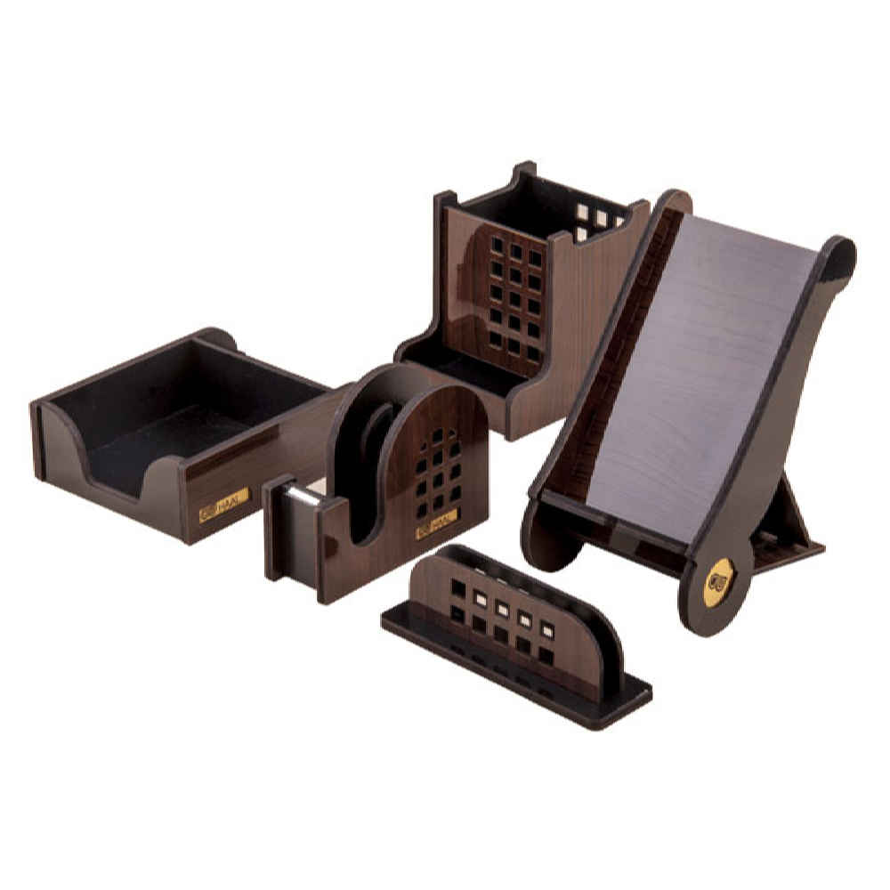 Accessoires organiseur de bureau en bois – Modèle Edari (5 pièces)
