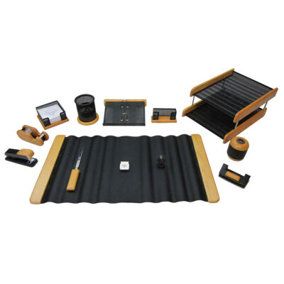 Accessoires organiseur de bureau en bois – Modèle Wafer (13 pièces)