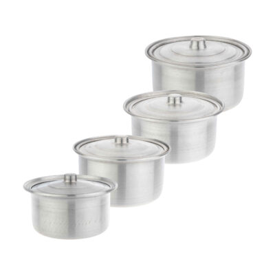 Casserole pour Camping – Légère, Compatible avec les Feux de Camp, Set de 4