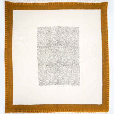 Nappe en lin imprimé au block modèle Gol o Morgh