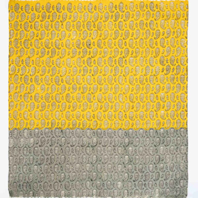 Nappe en lin imprimé au block modèle Paisley