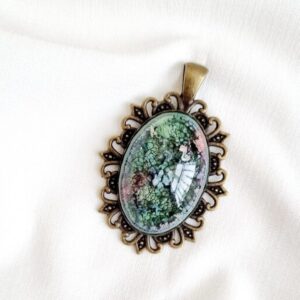 Pendentif Collier Résine Femme Artisanal Abstrait