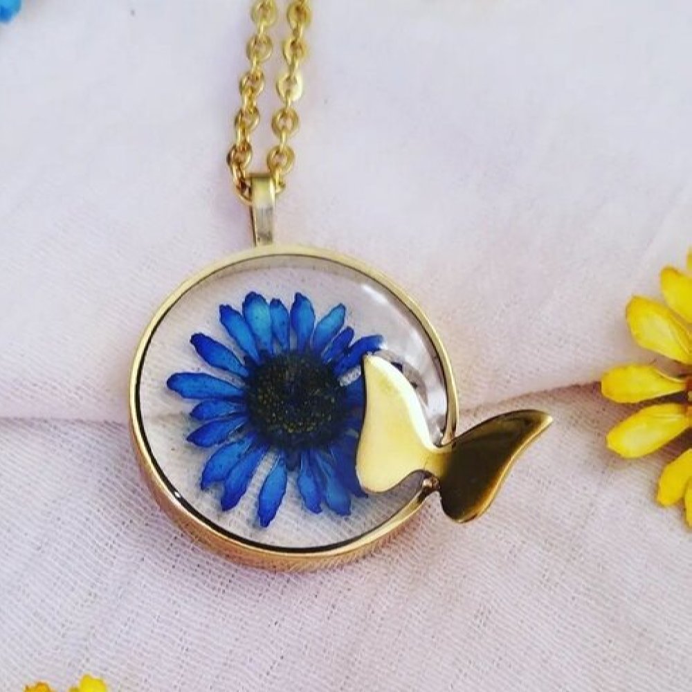 Pendentif Collier Résine Femme Artisanal Papillon