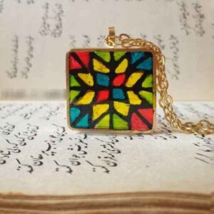 Pendentif Collier Résine Femme Artisanal Coloré