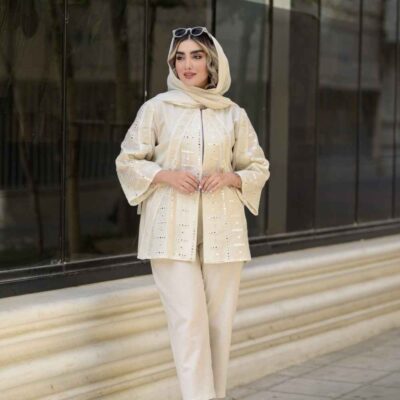Manteau crème persan & pantalon modèle Jeyran