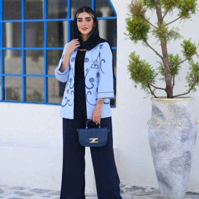Manteau brodé persan & pantalon modèle Hanis