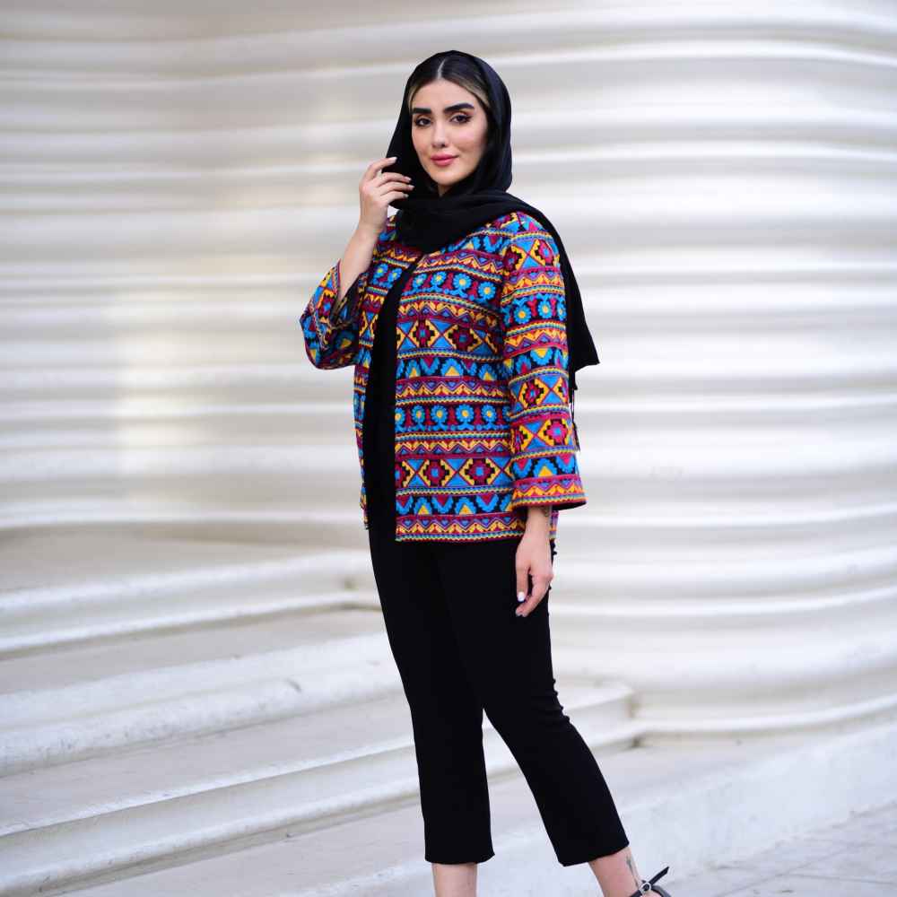 Ensemble manteau brodé persan & pantalon modèle Taraneh