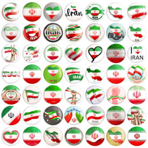 Ensemble de Badges à Épingle – Drapeau de l’Iran (49 pièces)