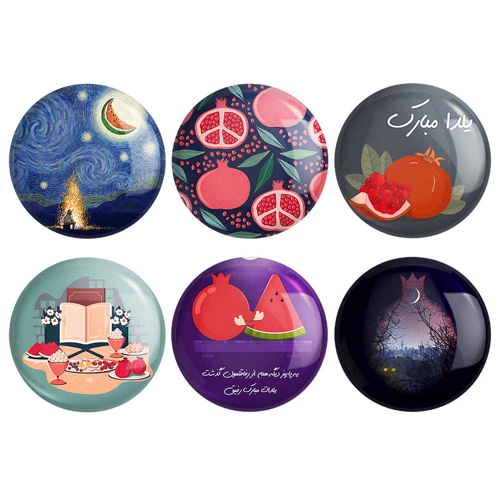 Ensemble de 6 Badges à Épingle Persans – Nuit de Chelle
