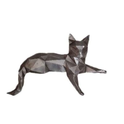 Ensemble de 2 figurines géométriques de cerf cubisme en polyester noir – Artistique