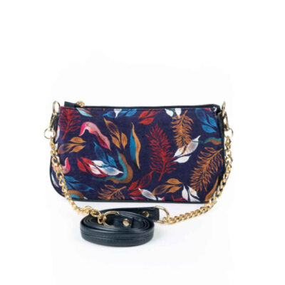 Sac à main en fausse cuir avec chaîne Leaf fait main