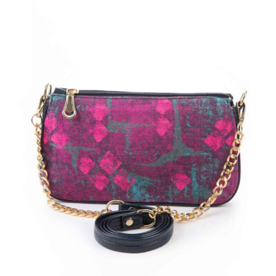 Sac à main en fausse cuir avec chaîne Samira fait main