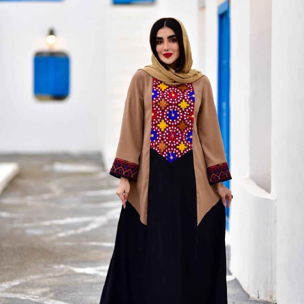 Women's Long Sleeve Embroidered Dress Model Asoo