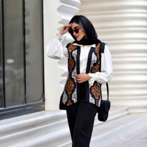 Ensemble gilet, tunique & pantalon pour femmes modèle Ayman