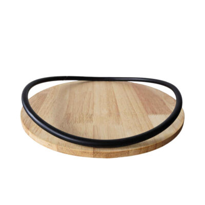 Plateau rond en bois – Parfait pour présenter le thé ou des encas