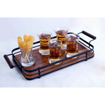 Plateau à thé Solikala – Style unique en bois pour le thé, le café et les encas