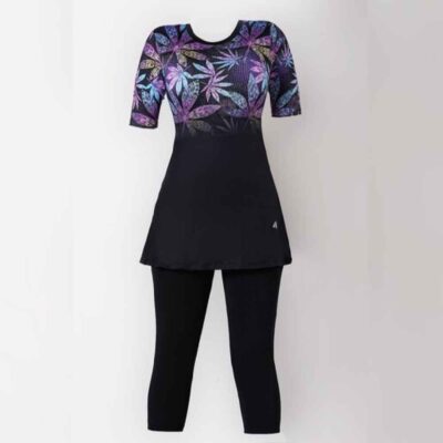 Maillot de Bain à Deux Pièces pour Femmes à Manches Courtes Modèle Sima
