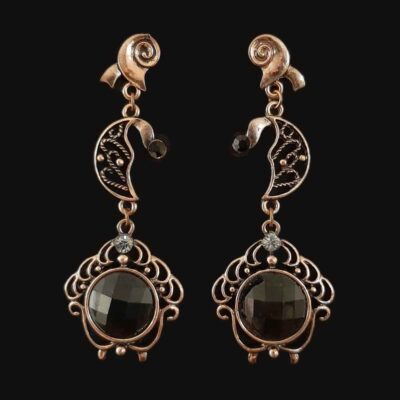 Boucles d’oreilles pendantes en métal, style traditionnel Saba