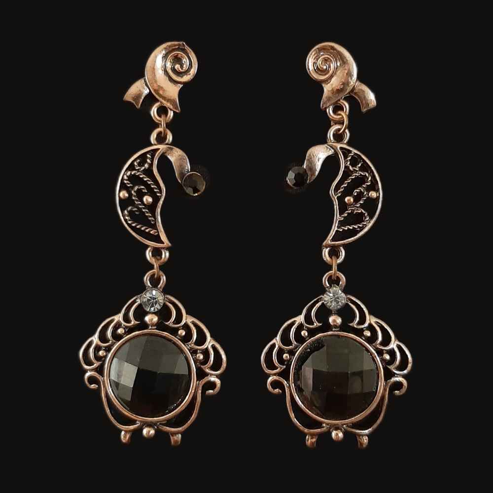 Boucles d'oreilles pendantes en métal, style traditionnel Saba