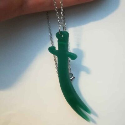Collier épée Zulfiqar – Collier épée islamique en agate d’Imam Ali