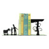 Metal Art Bookend for Shelf with the Design Safa