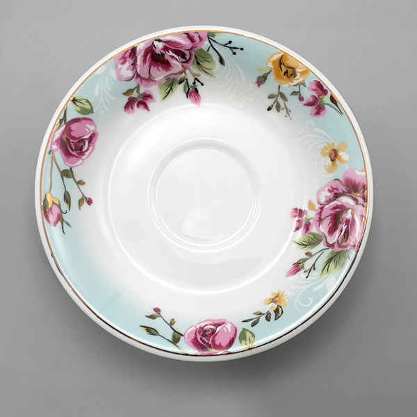 Assiette à thé persane - Porcelaine avec motif Berkeh (Lot de 6)