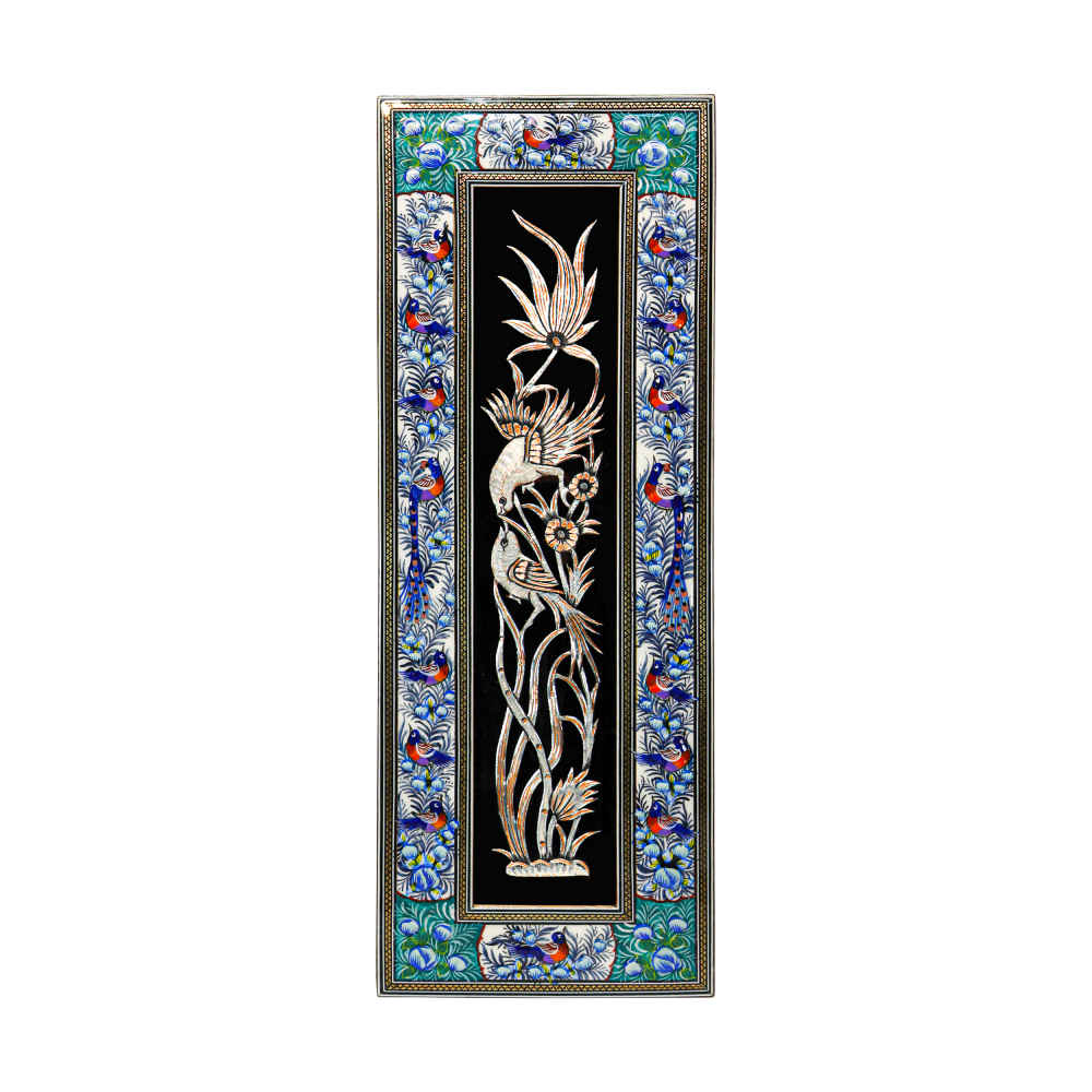 Art en cuivre gravé persan encadré fait main Maryami – Décoration murale traditionnelle
