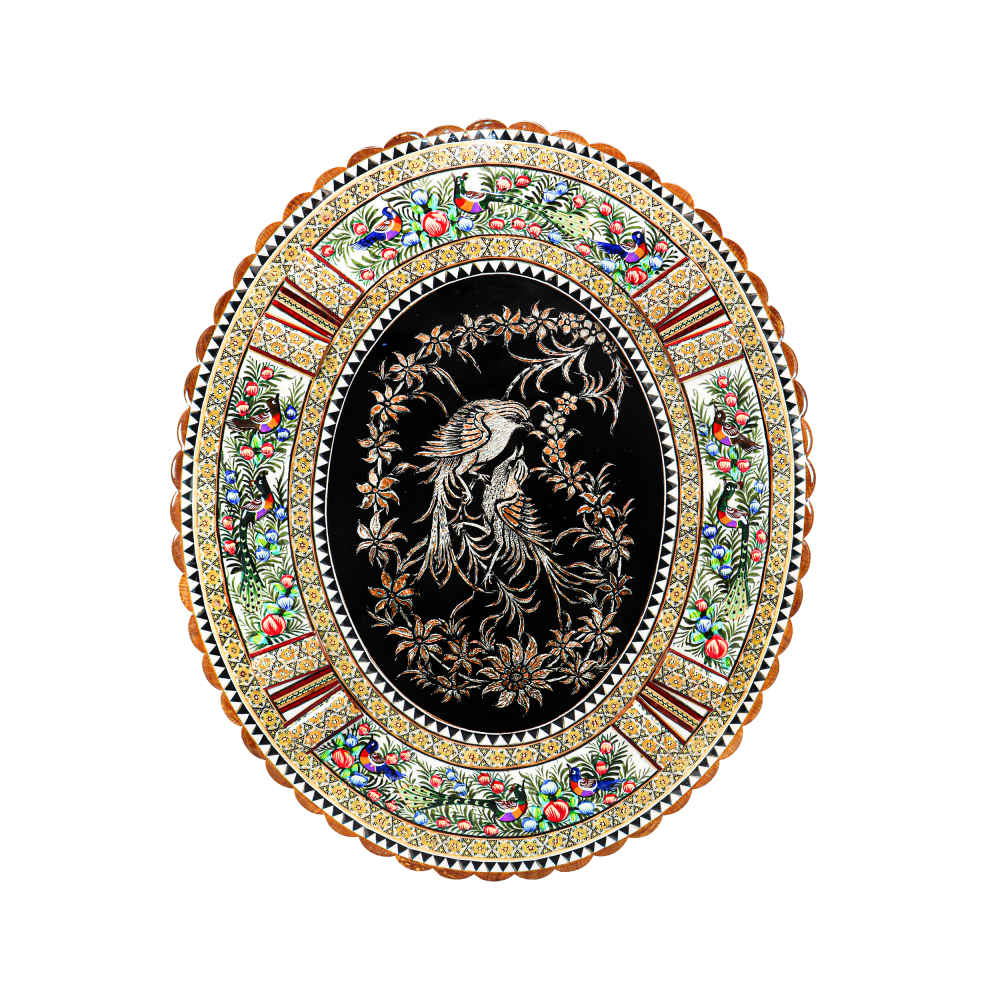 Art en cuivre gravé persan encadré fait main Rahil – Décoration murale traditionnelle